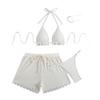 European and American swimsuits women's new sexy neck strap bikini three-piece swimsuit