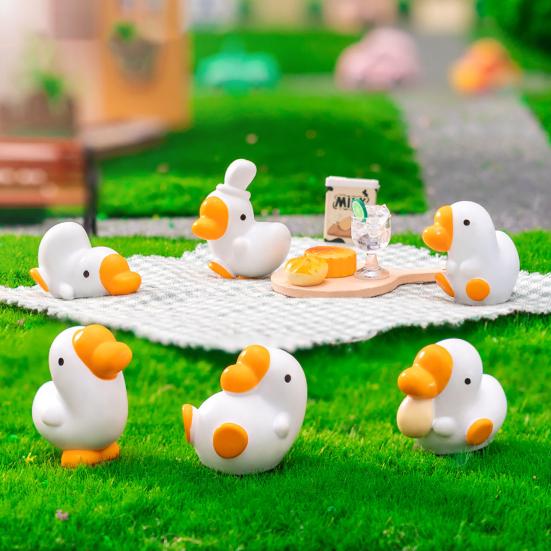 6 шт. Миниатюрные фигурки гусей из смолы, миниатюрные белые статуэтки гусей, бонсай, украшение для кашпо в виде гуся для микроландшафтного сада, декор для фей
