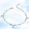 Серебряный браслет на щиколотку 925 пробы, женский симпатичный кулон XINGX, корейский стиль, бусины на удачу, украшения для ног