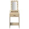 Makeup Table with Storage Brown 50 x 41 x 140 cm Engineered Wood
