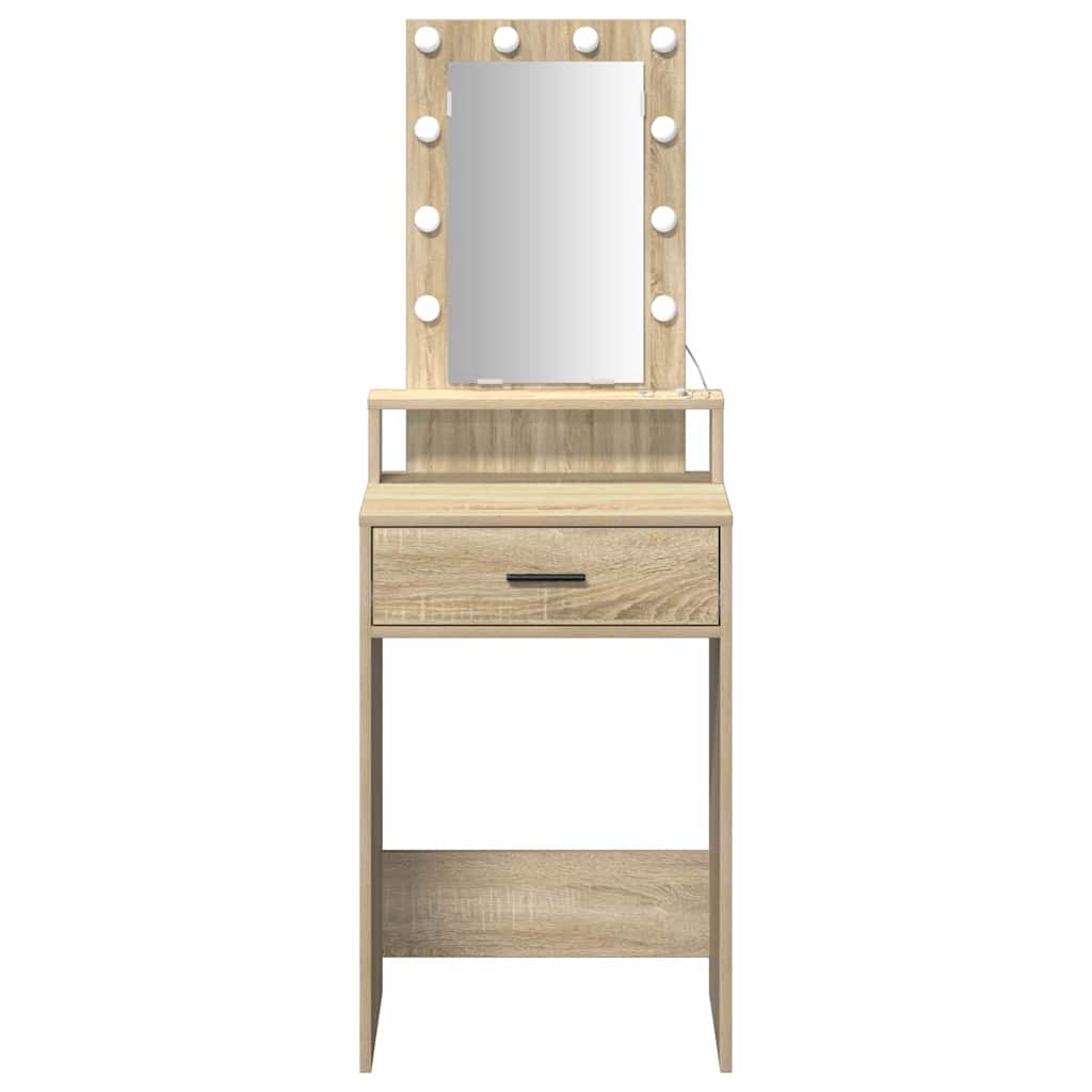Makeup Table with Storage Brown 50 x 41 x 140 cm Engineered Wood