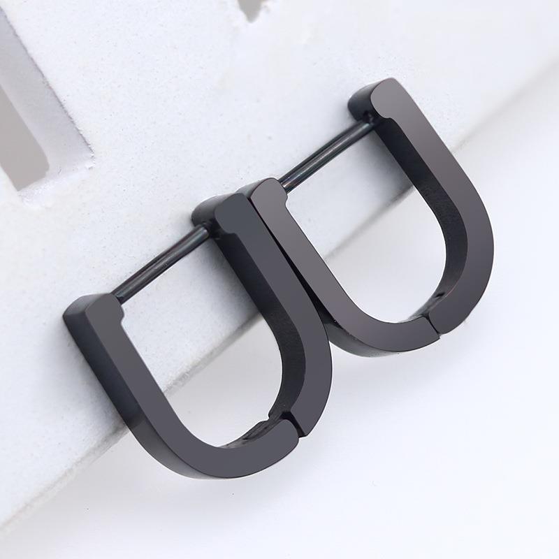 Ювелирные изделия, подарок на вечеринку, новая мода для мужчин и женщин, модные серьги-кольца с геометрическим рисунком, мини-черные, серебристые, золотые, в стиле панк, нержавеющая сталь, 1 пара