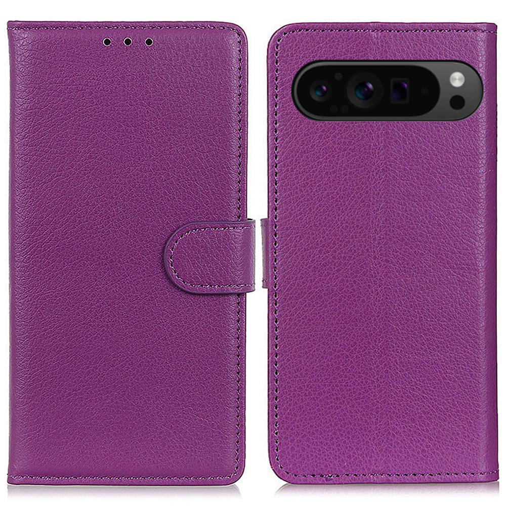 Чехол-книжка из ПУ-кожи с текстурой личи для Google Pixel 10 Pro XL/9 Pro XL