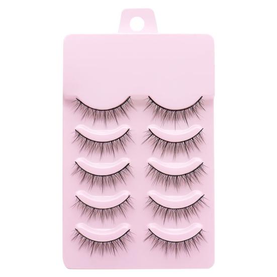 Yousheng 5Pairs False Eyelashes Natural Stylish Eyeliner Effect Cross Makeup Extensions Eye Lashes for Daily Life