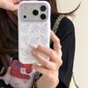 Фиолетовый чехол-цепочка с пайетками на весь экран для iPhone 17/16 Pro Max/15/14