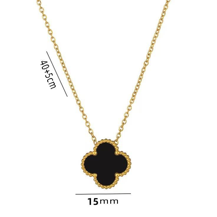 Ожерелье из нержавеющей стали с четырьмя листами клевера, универсальное, легкое, роскошное, для пожилых людей, с цепочкой на ключицу, женское ожерелье