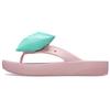 Crocs Classic Cloud Bow Flip Flops Women Footwear Pink 210182-606