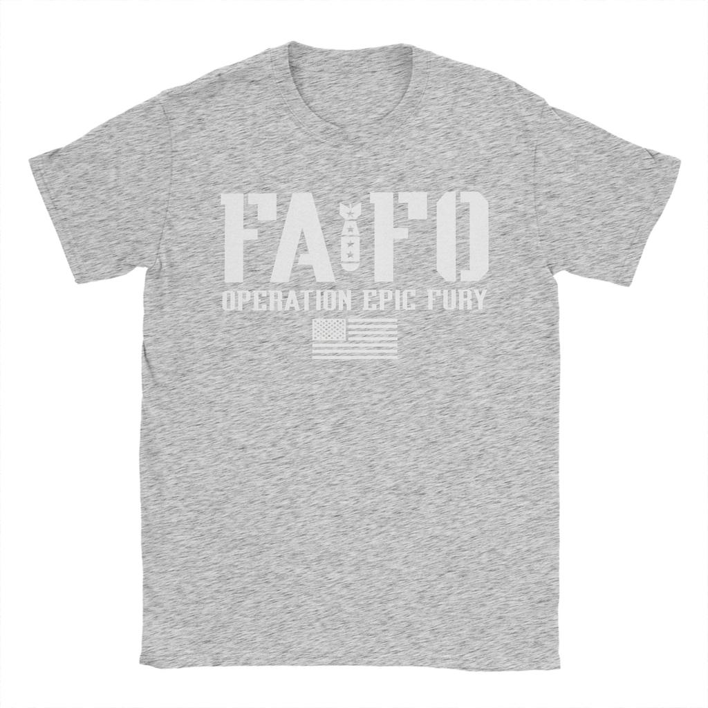 Футболка мужская Operation Epic Fury FAFO Винтажные футболки Летние с круглым вырезом Хип-хоп Футболки Дизайн Большие размеры Топы