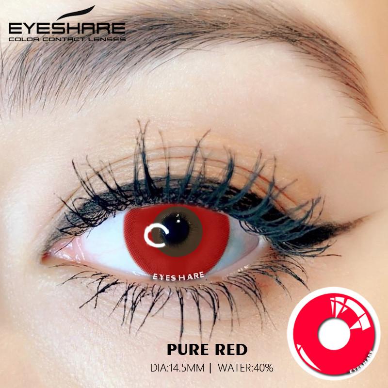 Eyeshare 1 Pair Red Vampire Cosplay Contact Lenses For Eyes Halloween Coser Eye Makeup Lenses Beauty Students