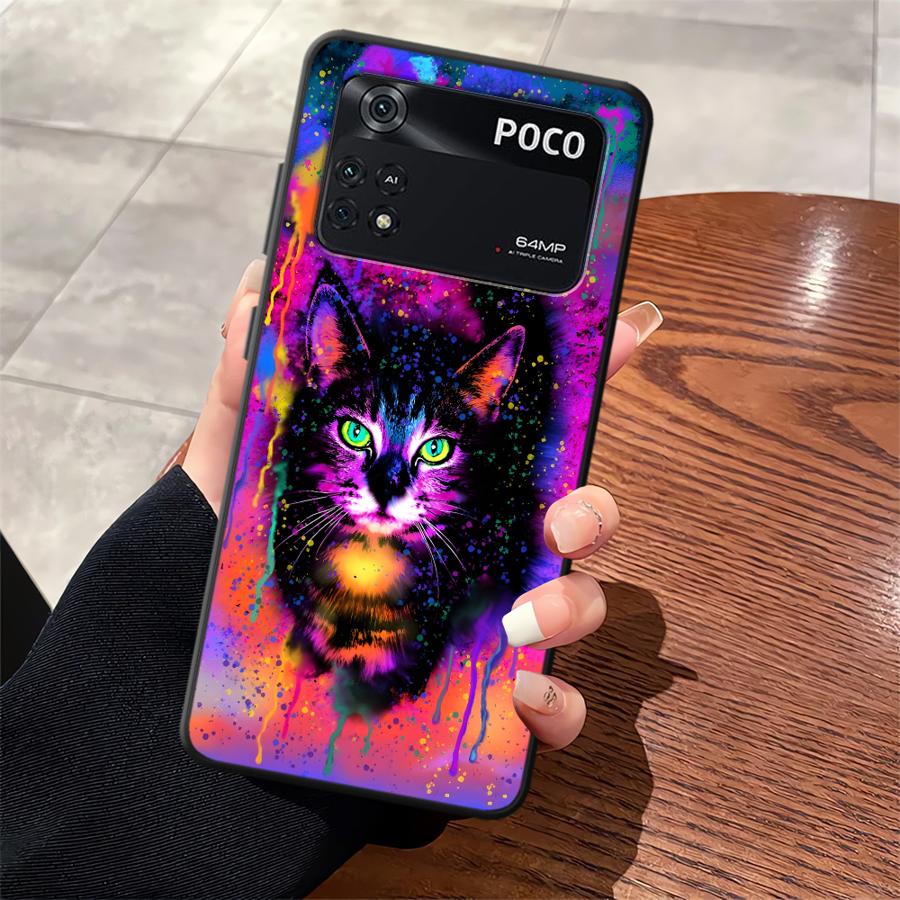 Чехол для Xiaomi Poco F8 M5 C75 C50 M3 M4 M7 C61 F3 C71 X3 X4 X5 X7 Pro F1 Funda Чехол для телефона Крутой Цветной Кот