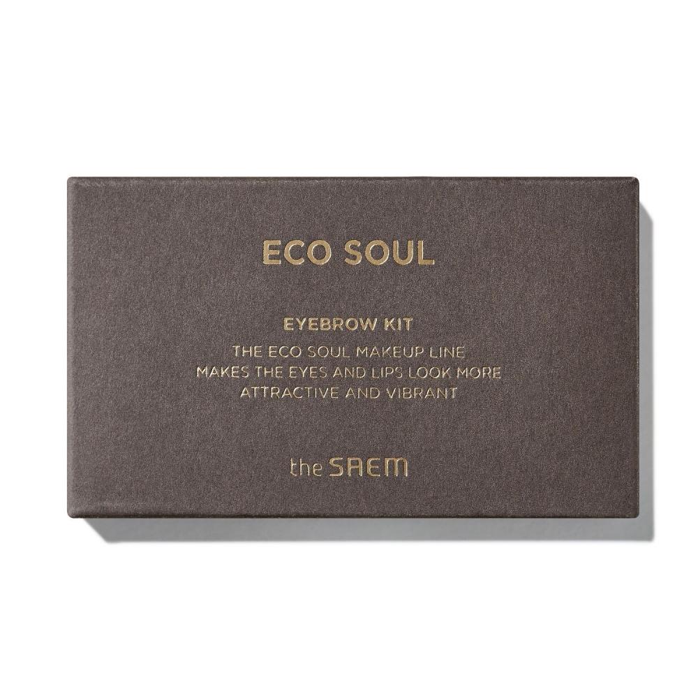 The Saem 02 Серо-коричневый Eco Soul Двухцветная пудра для бровей