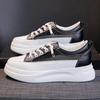 Women's Genuine Leather Mesh White Sneakers - 2024 Spring/Summer Lightweight Casual Height-Enhancing Thick-Soled Shoes