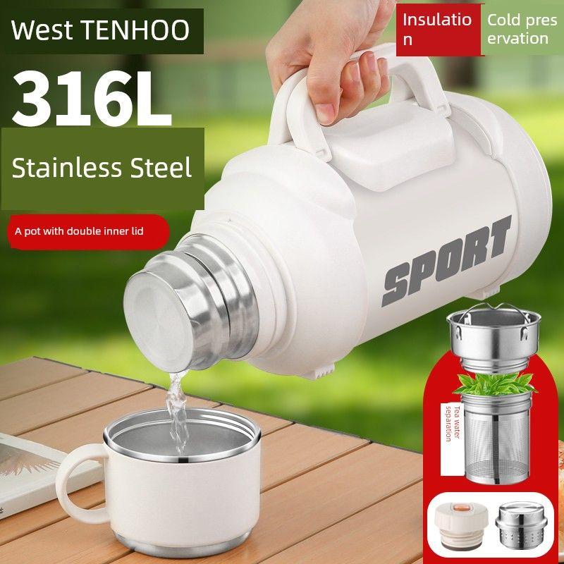 All-Steel Outdoor Travel Vehicle-Mounted Home Use 3-Liter Thermos Cup