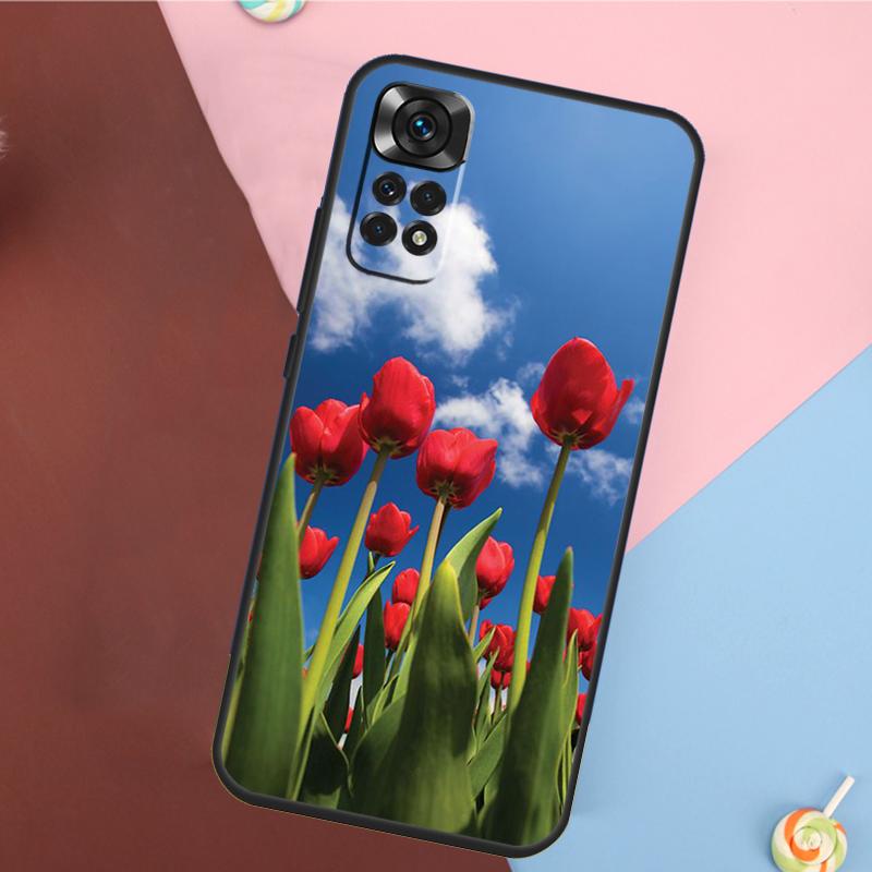 Чехол-цветок тюльпана для Xiaomi Redmi Note 13 14 Pro 12 11 9 10 9S 10S 11S 12S Redmi 14C 10C 12C 13C
