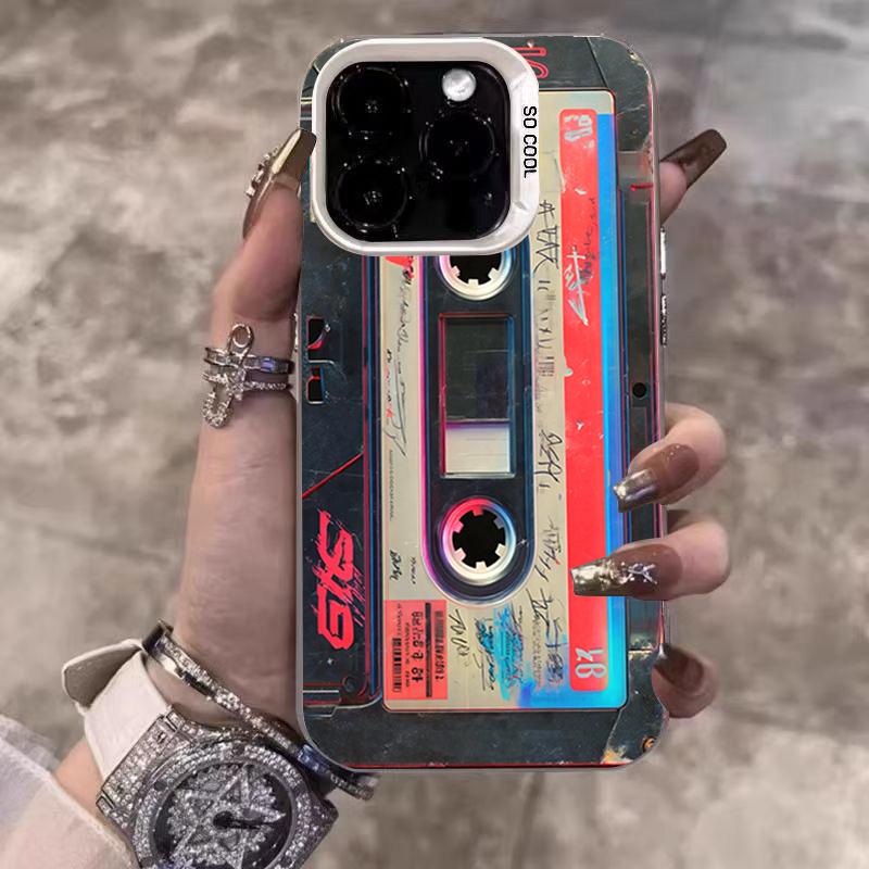 Ретро Кассетная Пленка Посеребренный Чехол Для Телефона iPhone 17 Pro Max 16 15 14 13 12 11 Pro 17 Air 16E 7 8 Plus X XS XR