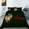 3D Christmas Bedding Holiday Decoration Quilt Cover Pillowcase 2 or 3 Double Bed Single Bed Full Size Soft Washable Zipper Home Decoration