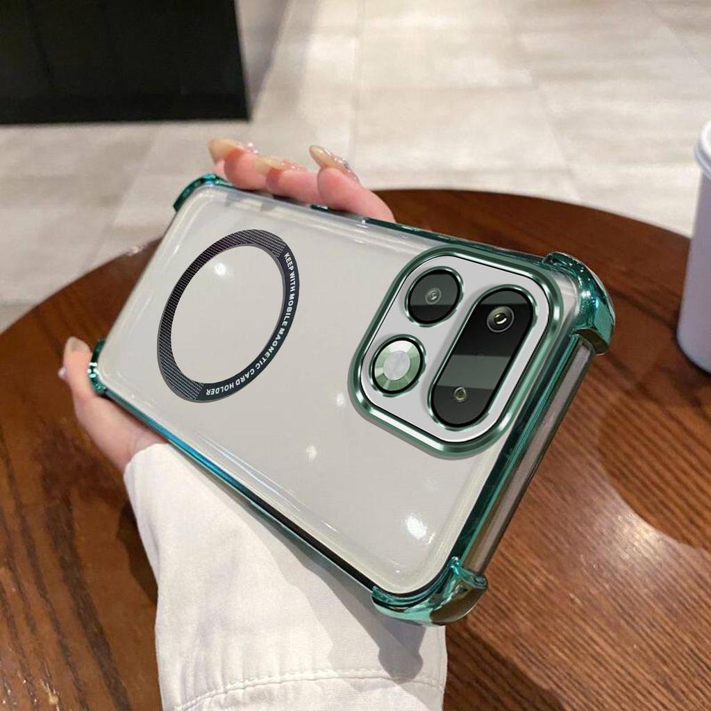 Чехол для realme 16 Pro 5G, Pro+ 5G, прозрачный, магнитный, с гальванической окантовкой камеры, чехол для телефона