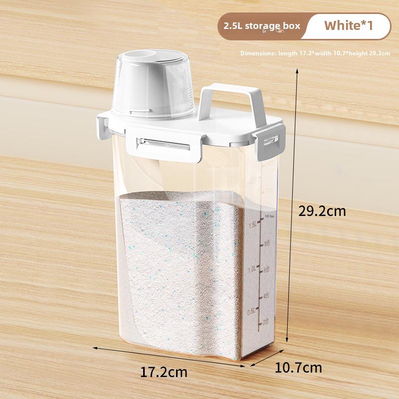 Ведро для хранения моющего средства для стирки из пластика с крышкой - герметичный контейнер для стирального порошка