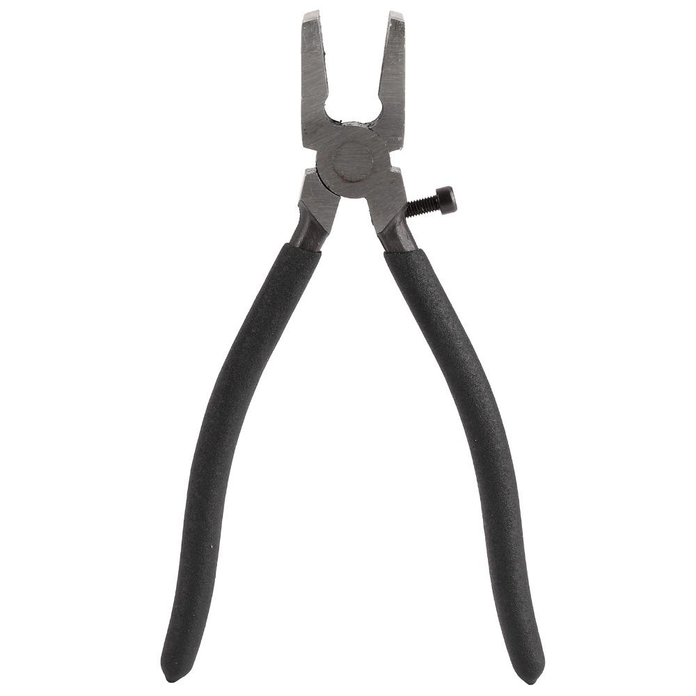 Black Glass Pliers Rubber Tips Flat Nose Pliers Glass Breaking Tool Stained Glass and Mosaics Work