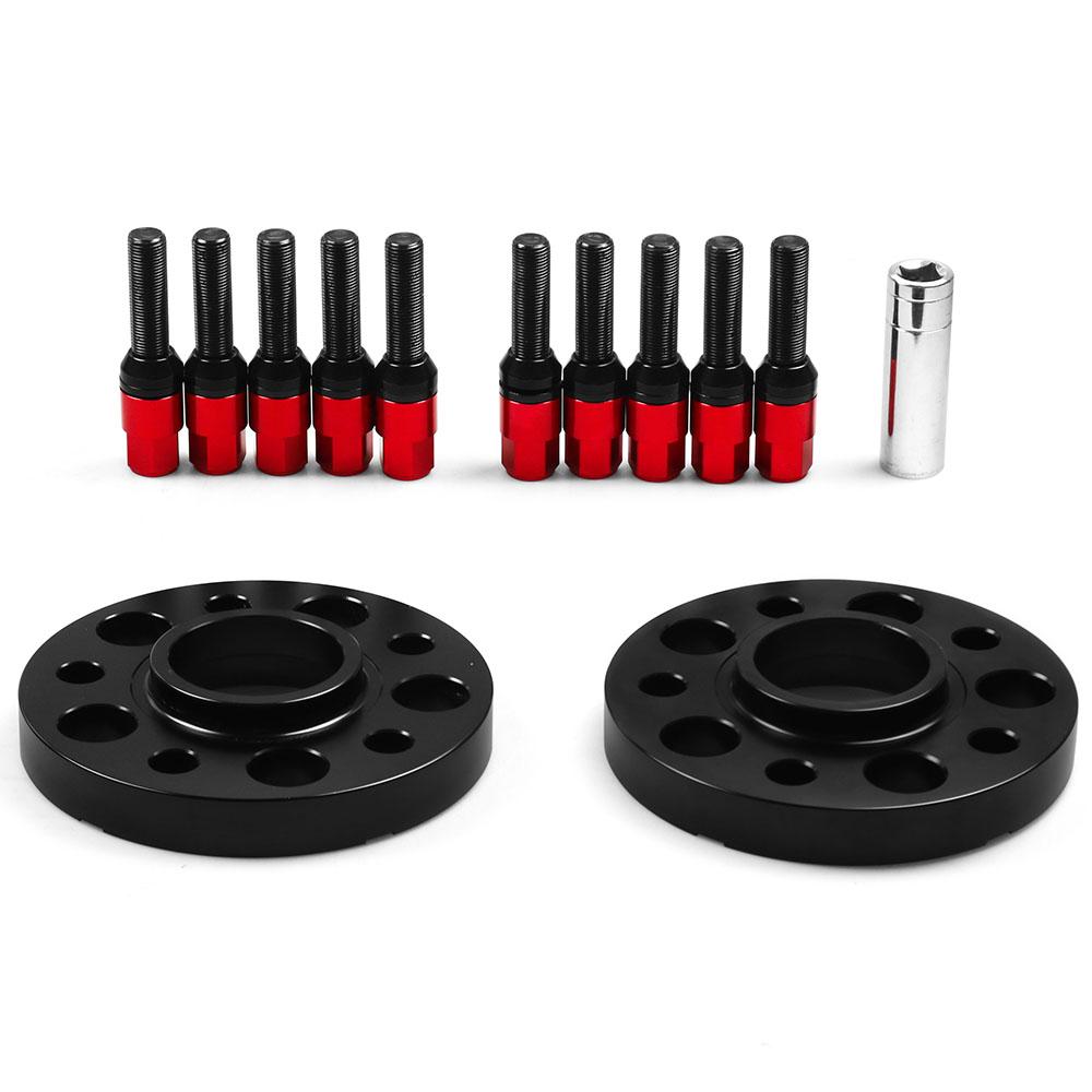 20mm 5x112 Hub Centric Wheel Spacers 66.6mm Bore M14x1.25 Tapered Bolts for BMW X5 G05 X7 G07 2018+ Mini with Ball Bolts
