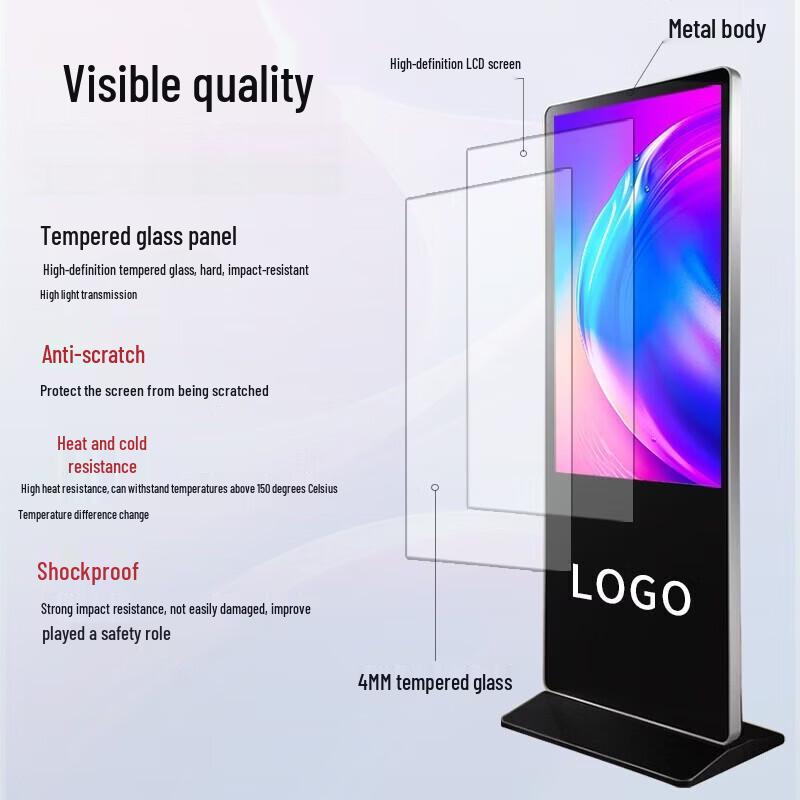 Baoguan 43-Inch Floor-Standing Touchscreen Advertising Display CN plug (adapter included)