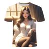 Лето 2024 года, новые мужские и женские футболки с круглым вырезом и 3D-принтом, популярные, персонализированные аниме-сериалы о сексуальной красоте