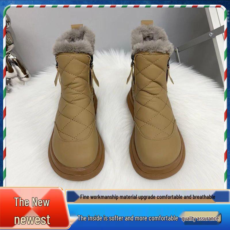 Women's Winter Fleece-Lined Snow Boots: Warm, Non-Slip, Versatile, Flat Ankle Boots.