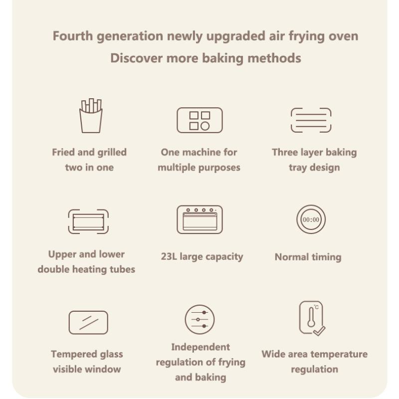 Воздушная духовка для жарки, большая емкость, два в одном, паровая жарка, аэрофритюрницы, безмасляная двухслойная электрическая печь для выпечки