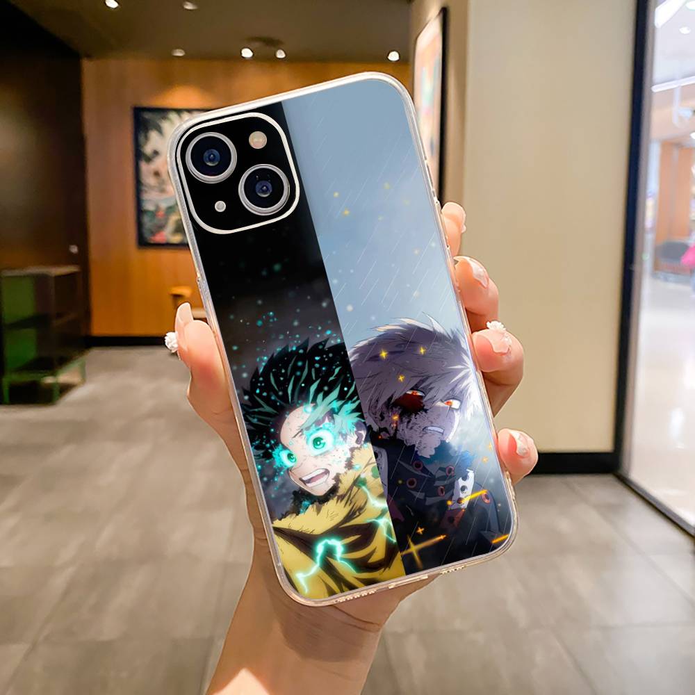 Чехол для телефона M-H-A-My Hero Academia Для iPhone17,16,15,14,13,12,Pro Max,16/15/14 Plus XS Мягкий Силиконовый Прозрачный Чехол
