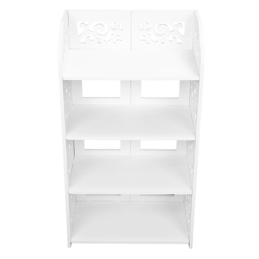 4 Tiers White Hollow Out Shoe Rack Stand Storage Organiser Shelf