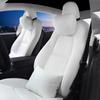 For Tesla Model 3 Y Flocking/Leather Car Seat Neck Pillow Soft Memory Neck Pillow Headrest Lumbar Support Car Universal