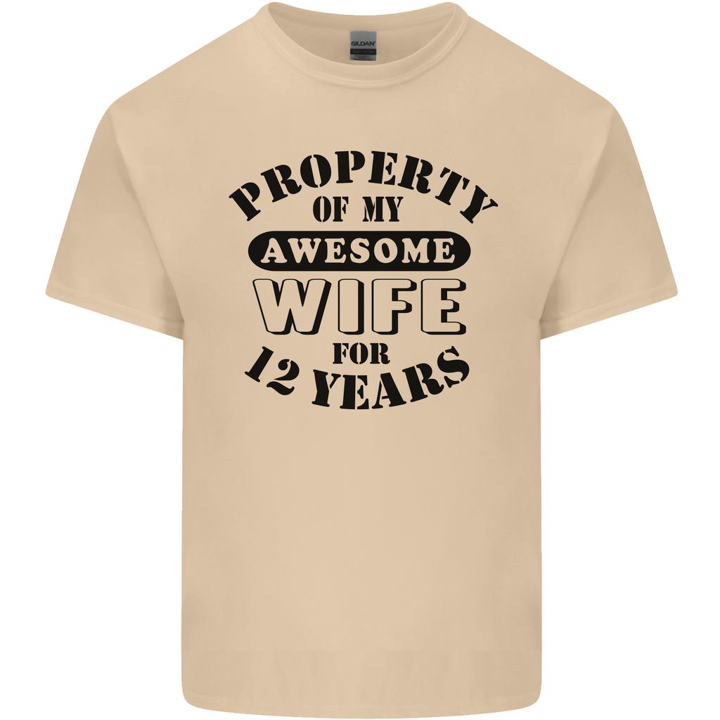 12th Wedding Anniversary 12 Year Funny Wife Unisexs Light Cotton TShirt
