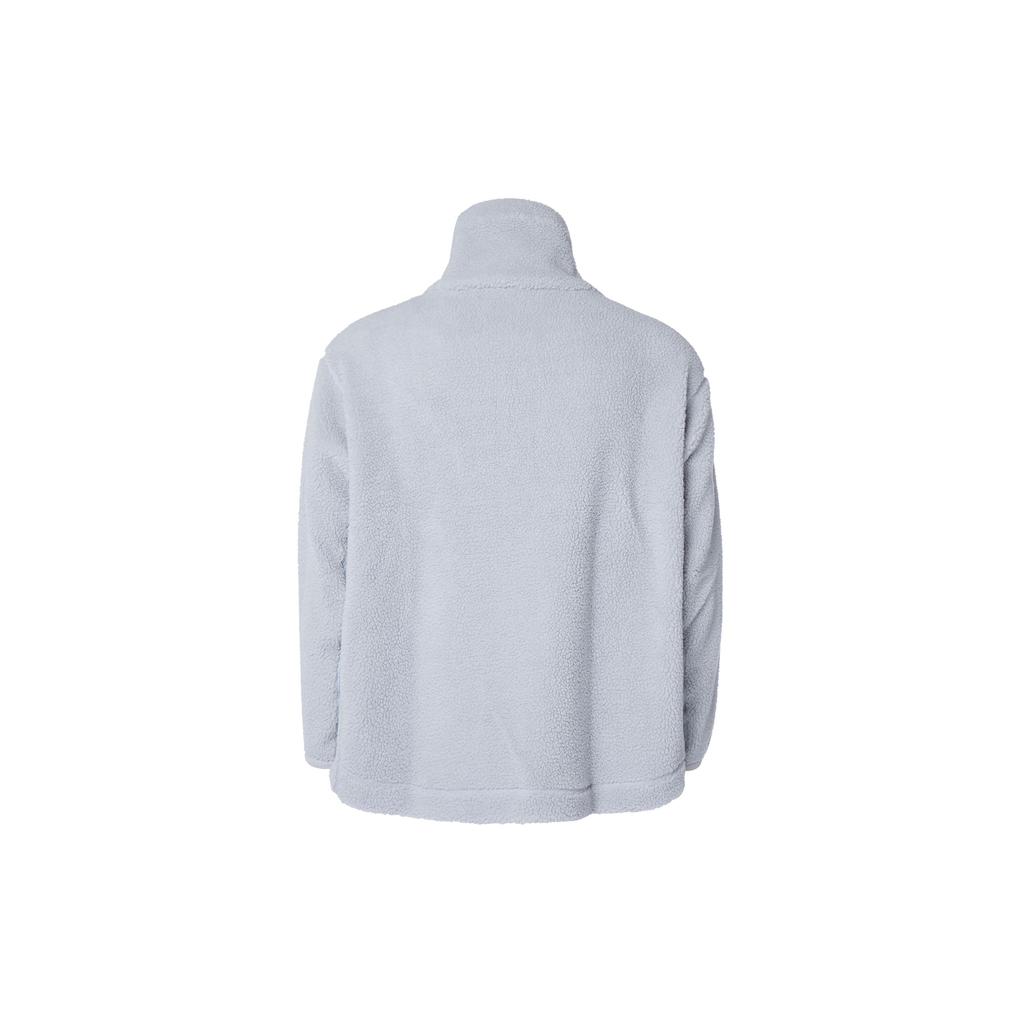 Adidas Куртка для отдыха, однотонная, свободная, флисовая, спортивная, повседневная, женская, светло-серая IP7057