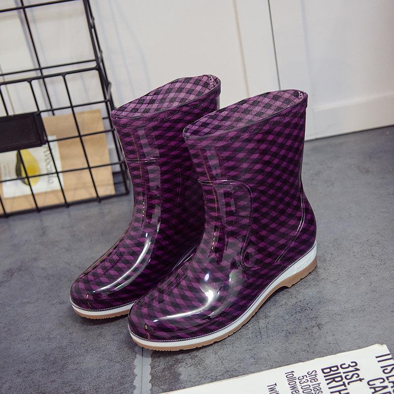 Высокие водонепроницаемые сапоги до середины голени, женские дождевые сапоги, весна/осень 2024, женские дождевые сапоги из ПВХ, rty678