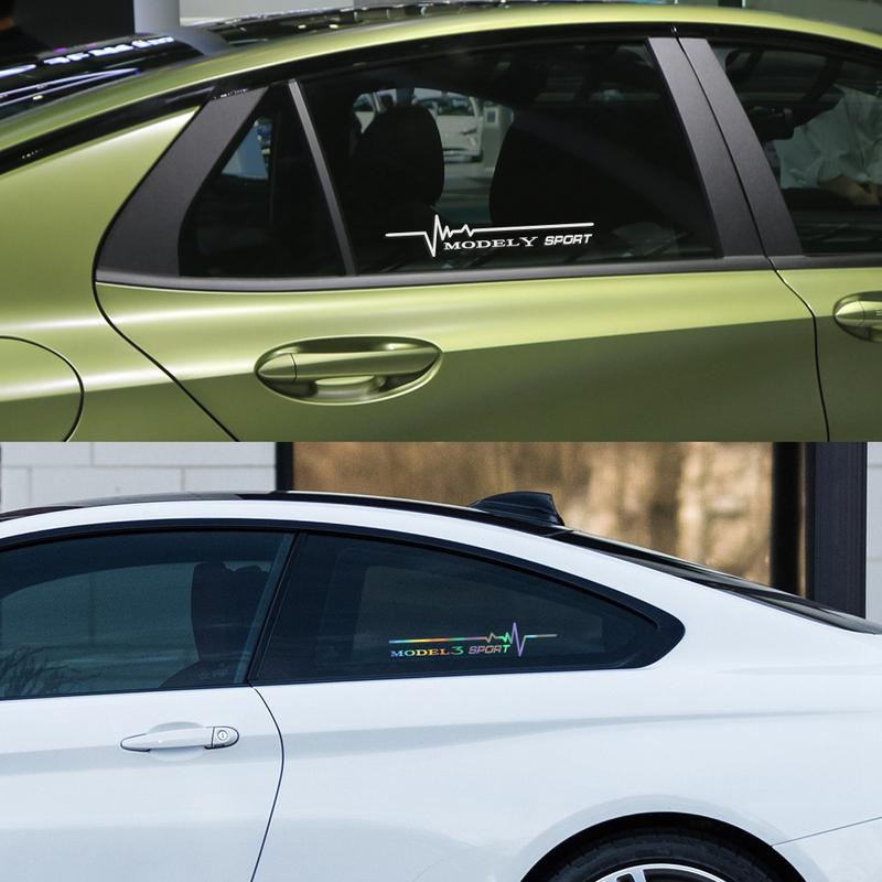 For Tesla Model 3 X S Y Car Side Window Lightning Decorative Styling Sticker Auto Reflective Decals Exterior Styling Accessories