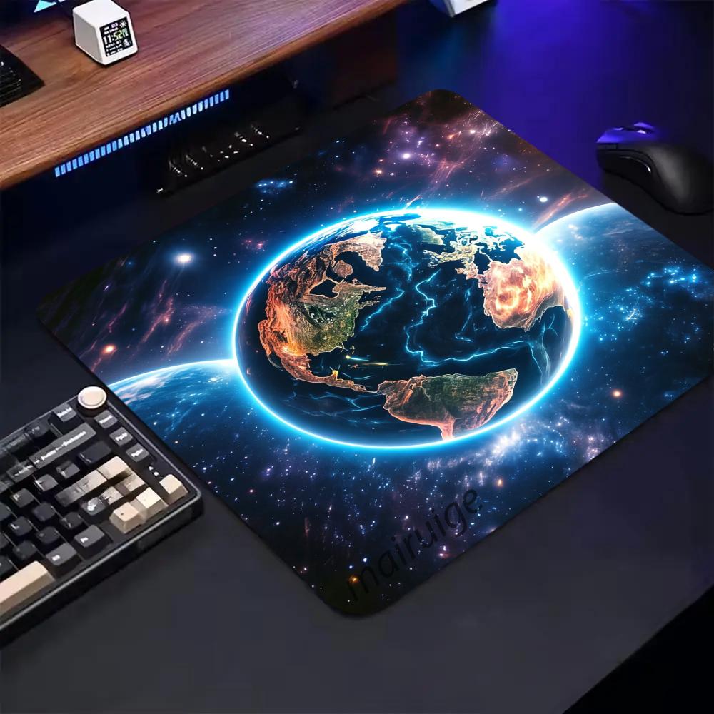 Space and Earth Theme Mouse Pad Square Computer Office Game Table Mats Rubber Anti-slip Laptop Mousepads 40X45 Large Desk Pads