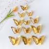 3D Hollow Layered Butterfly Wall Stickers Golden Decorative Butterflies for Home Decor Fridge DIY Party Wedding Sticker