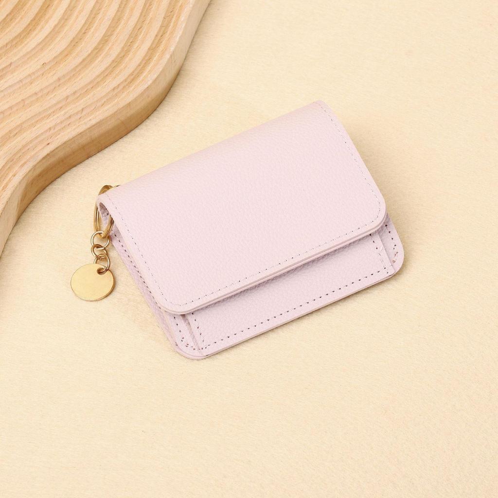 Женский однотонный кошелек-картхолдер - Короткий, простой, модный, с множеством отделений для карт и кошельком на молнии для мелочи
