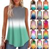 Women's Fashion Casual Sleeveless Vest Vintage Print Crew-neck Sleeveless Top