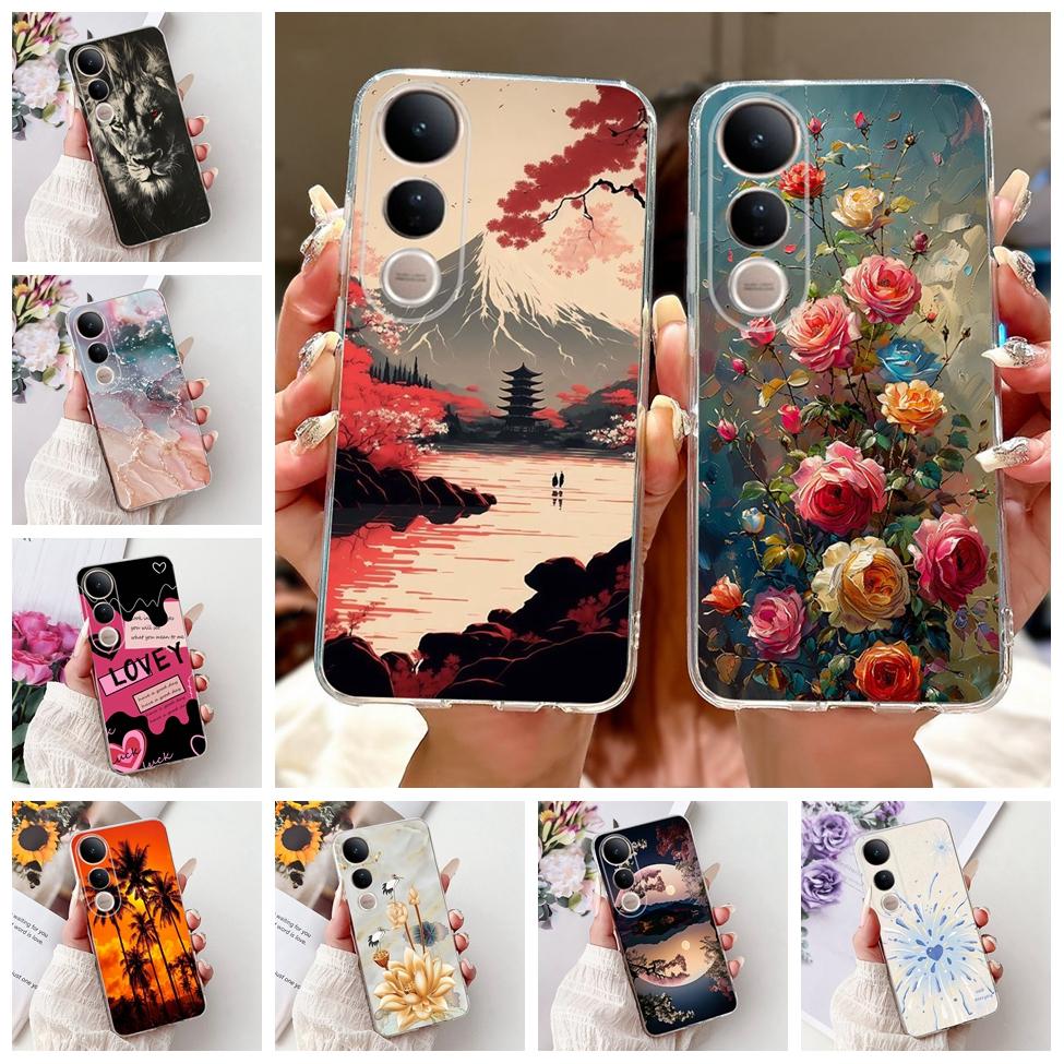 For Vivo V50 Lite 5G Case Cover Cute Cat Luxury Fashion Flowers Funny Cool Painted Back Cover For Vivo V50Lite 5G Phone Case