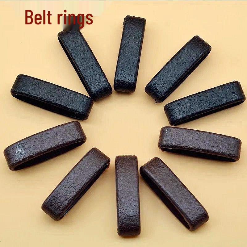 Men's Leather Belt with Buckle, Keyring, and Round Ring Accessories - 4cm Wide.