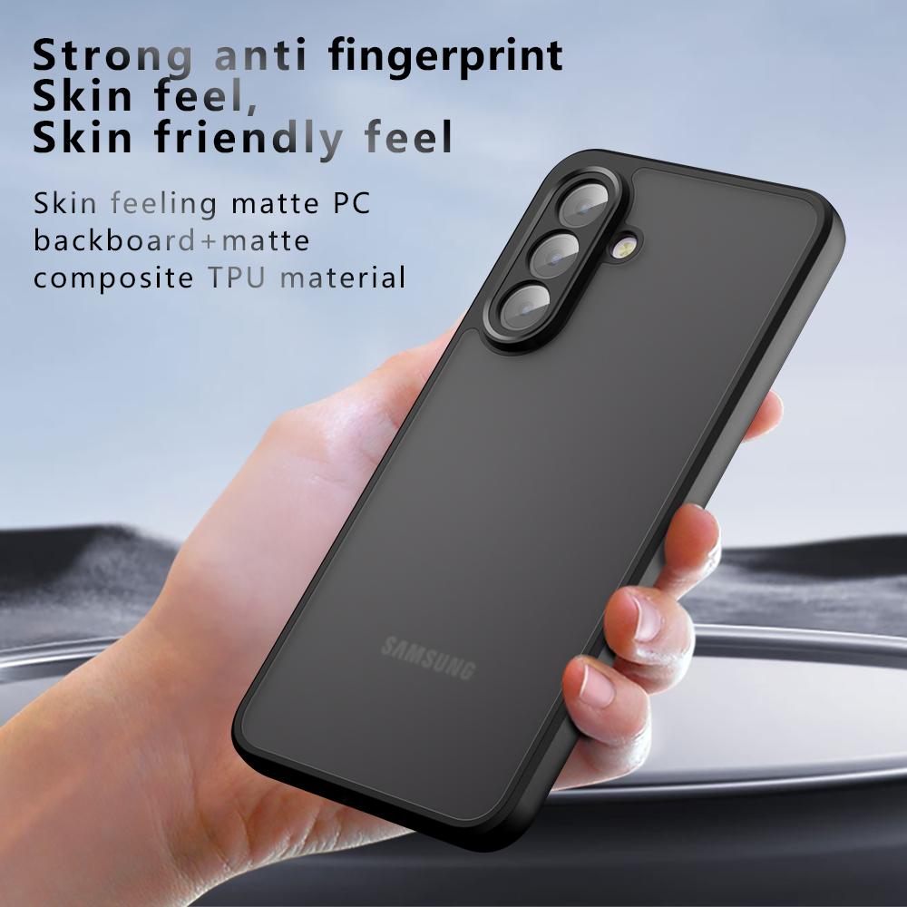 Для Samsung Galaxy A26 5G Чехол Skin-Touch TPU + PC Матовый Задняя крышка телефона, Прозрачный черный