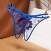Women Low Waist Sexy Panties Flower Embroidery Crotchless Transparent Mesh Thongs Hollow Out Underwear Womens Lace Sexy Lingerie