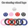 ABS Carbon Fiber Pattern Car Logo Steering Wheel Decoration Sticker Accessories For VW R Gti Line Passat Golf 5 6 Polo Scirocco zw0