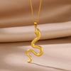 Нержавеющая сталь Змея Подвеска Ожерелья Золотой Цвет Ожерелья Для Женщин Эстетичные Водонепроницаемые Ювелирные Аксессуары Подарок Для Нее