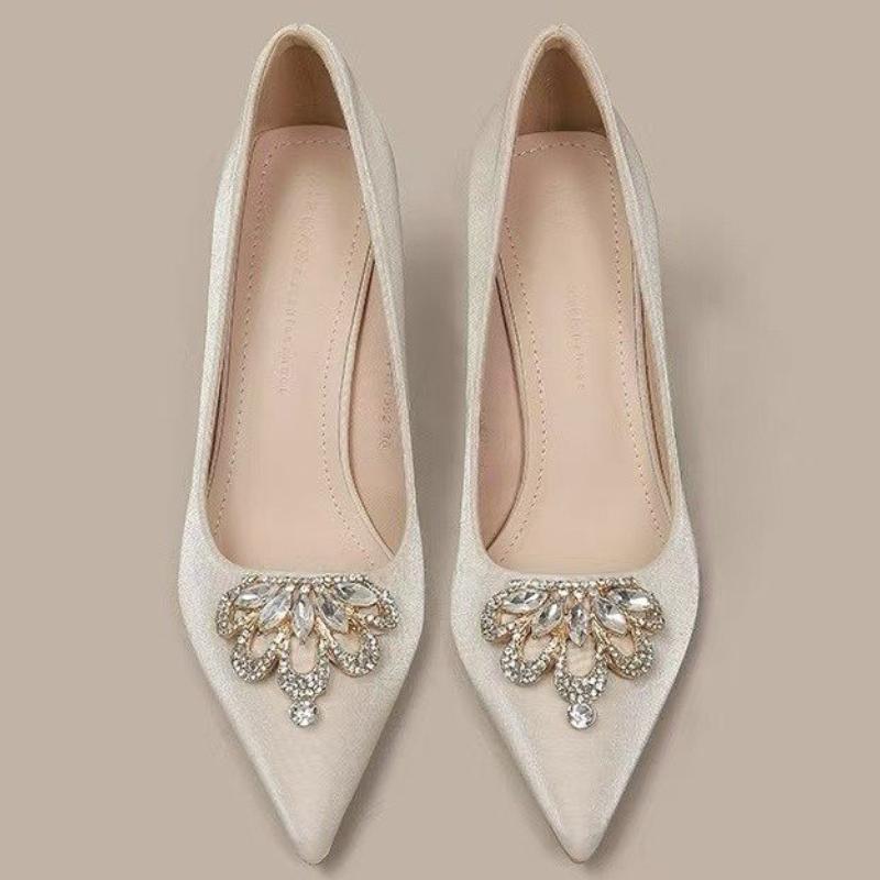 Повседневные сандалии для женщин шлепанцы необычные средние каблуки классическая обувь женские блестящие бриллианты острый носок летние сандалии