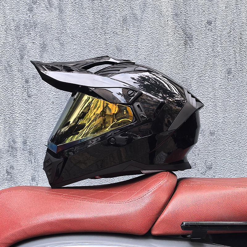 Unisex Motorcycle Rally Helmet with Single Visor for Road and Off-Road Long Distance Travel