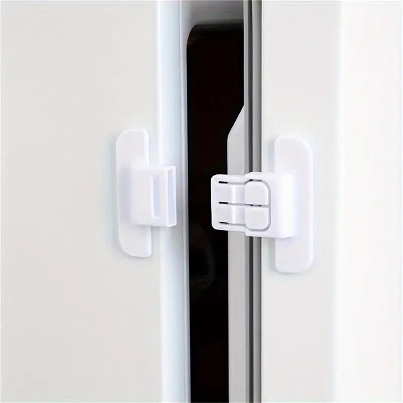 10pcs Child Proof Refrigerator Door Lock Automatic Non-punch Universal Cabinet Drawers Door Safety Buckle