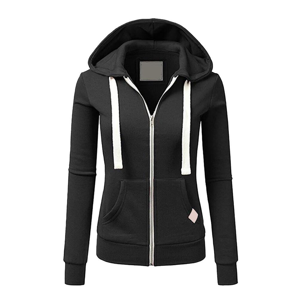 Женская мода спортивный кардиган толстовка на молнии куртка с капюшоном и шнурком