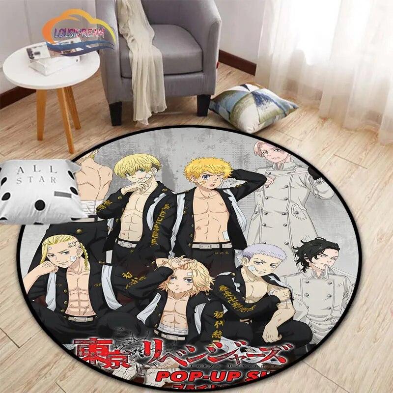Аниме Токио Мстители круглый ковер мультфильм коврик для гостиной кухни столовой детские коврики коврик для йоги